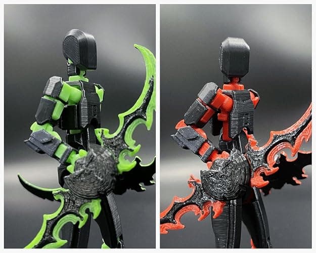 T13 New Action Figure Set (Assembly Completed), 3D Printed Multi-Jointed Movable Titan 13 Dummy Lucky 13 Mobile Robot, Nova 13 Action Figures Desktop Decorations for Game Lovers Toy (Black Red Green） thumbnail 8