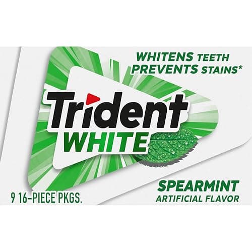 Trident White Spearmint Sugar-Free Chewing Gum, 9 Pack of 16 Pieces (144 Total Pieces) thumbnail 15