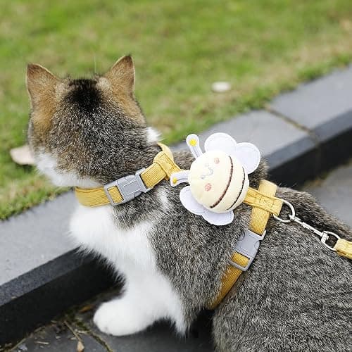 Cat Harness and Leash Set, Cat Harness Escape Proof, Rabbit Harness and Leash Set, Costumes for Cats and Bunny(A, Middle) thumbnail 7