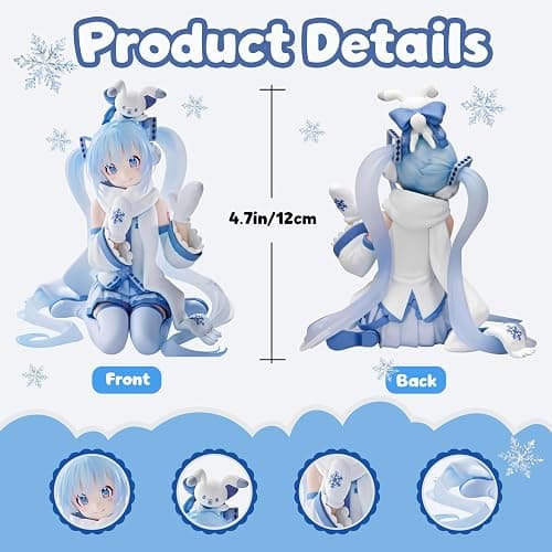 HOpGdd Anime Style Girl Figures Set, 4 Pcs Cute Sitting Character Figurines, 5.1-5.9 Inch PVC Collectible Figures, Desktop Decoration for Fans and Display(4PCS) thumbnail 3