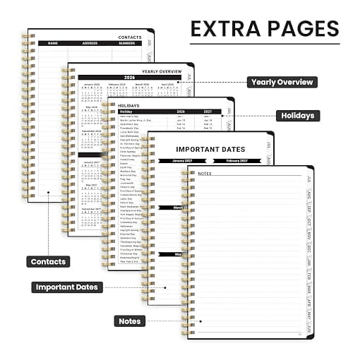 Planner 2026-2027 for Women & Men, Academic Monthly and Weekly Calendar Planner, Jul 2026 - Jun 2027, A5 (6.3" x 8.5"), Teacher Student Planning Book with Tabs, Ideal for Office School Supplies - Black thumbnail 5