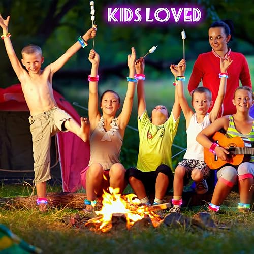 Mikulala 24Pcs Glow in the Dark Party Supplies for Kids/Adults, Flashing Light up Toys LED Bracelets Easter Glow Sticks, Mardi Gras Party Favors Carnival Birthday Concert Gifts Accessory thumbnail 2