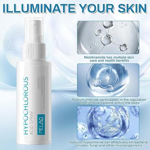 Ácido hipocloroso Spray, Spray para rostro, seguro en la piel | aplicable en cuero cabelludo seco, Hidrata y protege tu piel (60ml) thumbnail 4