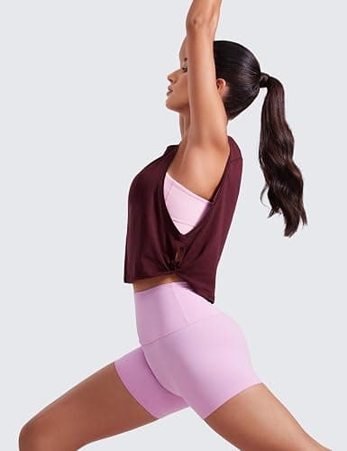 CRZ YOGA Pima Cotton Large Armhole Tank Tops for Women - Workout Sport Athletic Yoga Running Gym Loose Crop Sleeveless Shirts thumbnail 5