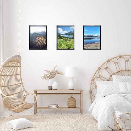 10x14 Picture Frame Set of 3 Black for 30 x 40cm Diamond Painting Art, Wall Mounting Horizontally or Vertically, 10 x 14 Wall Gallery Poster Photo Frame with Durable Shatter Resistant Plexiglass,3 thumbnail 2