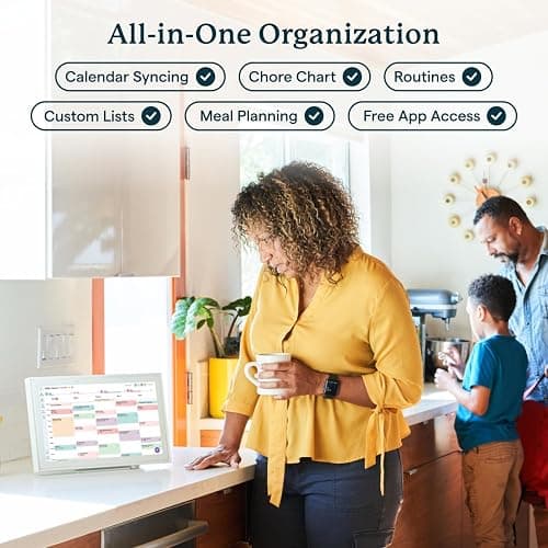 Skylight Calendar – 15" Touchscreen Digital Calendar & Chore Chart, White | Full HD Touchscreen Interactive Display, Great for Organizing your 2026 Calendar, Family Schedules, Wall Mount Included thumbnail 3