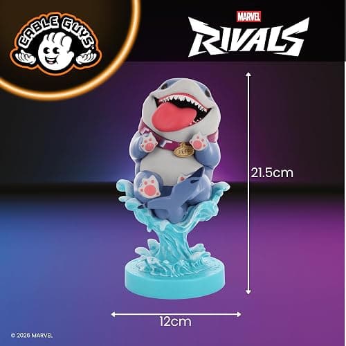 Cableguys Marvel Jeff the Land Shark Controller Holder & Phone Stand | Marvel Rivals Gaming Accessories for Room and Desk Setup, Compatible with Xbox, PlayStation & Standard Game Controllers thumbnail 6