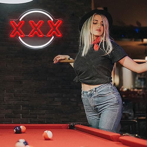 Cheexiann XXX Adult Neon Sign, DVD Cinema Neon Signs for Wall Decor Bar Sign USB Powered Red Room Decor, Sexy Neon Sign for Bar Party Decors, Night Club, Man Cave, Recreation Roon (Red+White) - XXX thumbnail 5