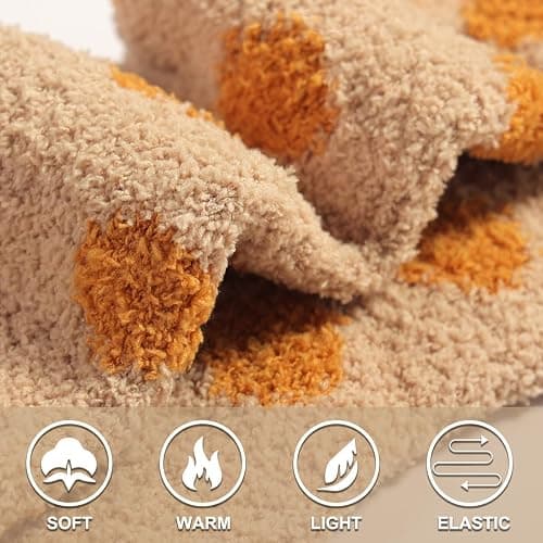 Plush Slipper Socks Women - Colorful Warm Fuzzy Crew Socks Cozy Soft for Winter Indoor thumbnail 7