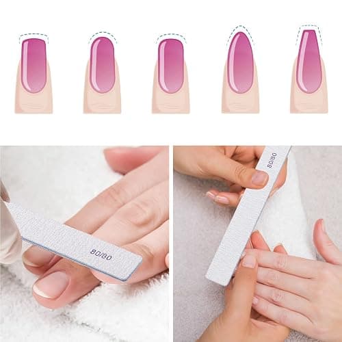 BTYMS 80/80 Grit Nail File - Professional Double-Sided Coarse Emery Boards for Shaping Acrylic & Gel Nails thumbnail 7