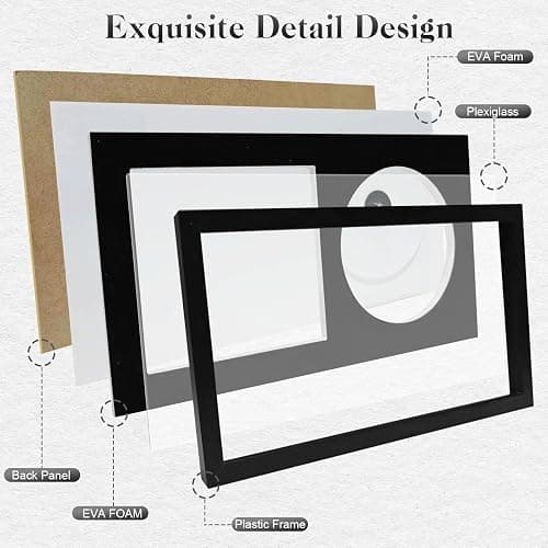 Allenkwok CD Display Frame for Discs & Cases – EVA Foam Slot, Black Flocked Fabric – Home Decor Desktop and Wall Mountable (7.7" x 14.4") thumbnail 4