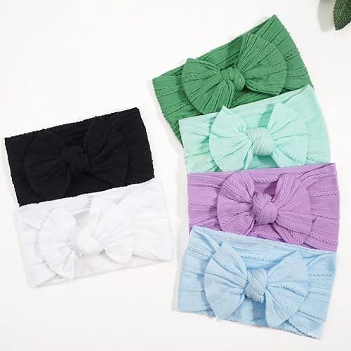 CÉLLOT Super Stretchy Soft Knot Headbands with Hair Bows Head Wrap Hair Accessories For Newborn Baby Girls Infant Toddlers Kids thumbnail 6