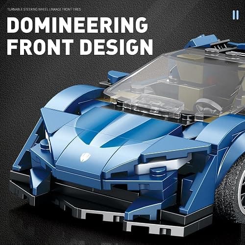 Reobrix 805 Koenigsegg AGERA Blue Building Blocks Set, 1:24 Scale Model Car Kit for Display and Collectible, Race Car Building Toy for Teens and Adults, Compatible with Lego, 298 PCS thumbnail 5