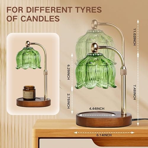 GEEZO Fragrance Candle Warmer Lamp，Electric Candle Warmer with Timer & Dimmer，Mom Christmas Birthday Gifts for Women, House Warming Gifts New Home Bedroom Decor thumbnail 9