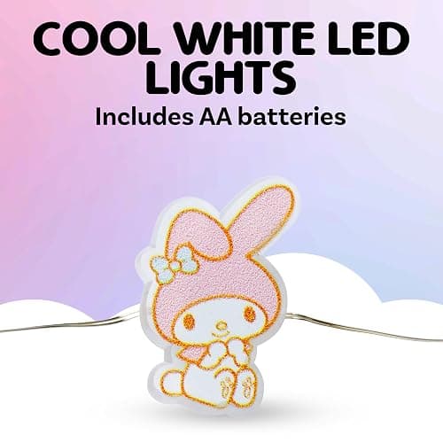Silver Buffalo Sanrio Hello Kitty and Friends My Melody 20ct Decorative String Lights, 7 Feet Long, Battery Powered (2 AA Batteries Included), Cool White LED, Indoor Use Only thumbnail 4