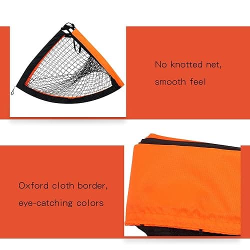 Theresduet 2 Pack 4’ x 3’ Size Portable Kid Soccer Goals for Backyard, Indoor and Outdoor Pop Up Soccer Goals, Orange, Theresduet thumbnail 4
