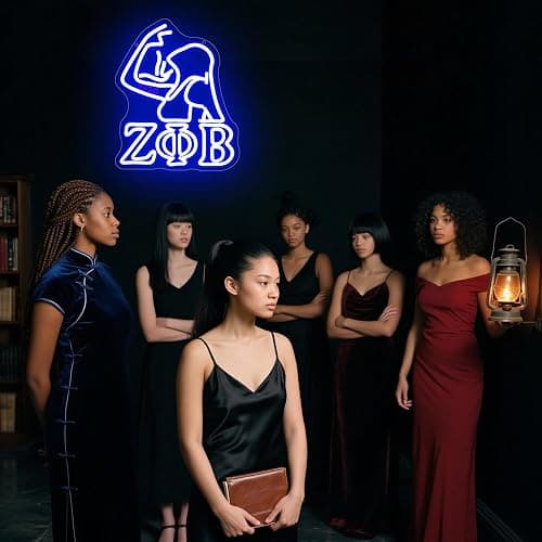 Zpb Sorority Neon Sign for Wall Decor Dimmable Zpb Sorority Neon Light Suitable for Gathering Party Living Room Bedroom Birthday Gift for College Students Light Up Sign for College Size12.9*10.7In(P150) thumbnail 4