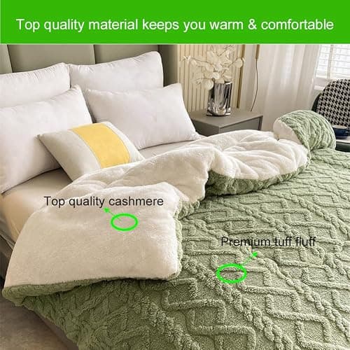 79" x 91" Thickened Super Soft Insulation Hibiscus Winter Quilt - Breathable Warm Bed Comforter - Cashmere Hibiscus Double Fabric - Fluffy Plush Double Sided Velvet Blanket Quilt for Cold Weather thumbnail 5