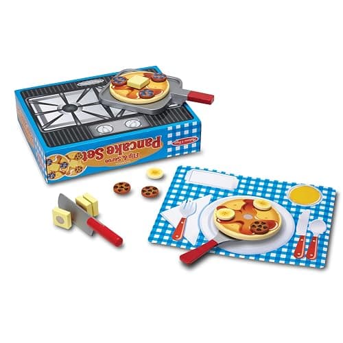 Melissa & Doug Flip and Serve Pancake Set (19 pcs) - Wooden Breakfast Play Food thumbnail 9