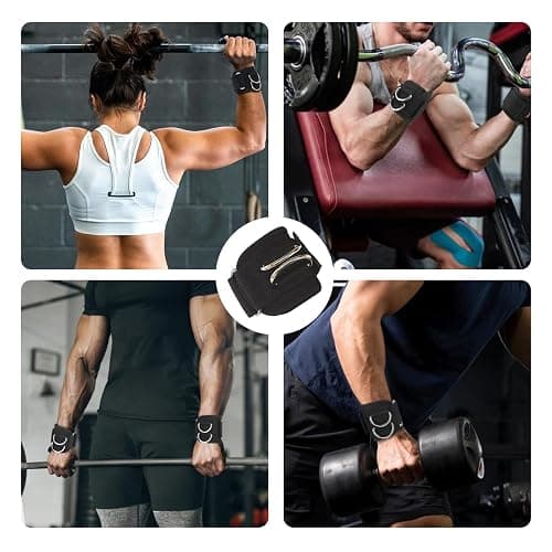 Weight Lifting Straps,Lifting Wrist Straps,Weight Straps,With D-Rings,Wrist Wraps for Weightlifting,for Men and Women for Cable Machines,Deadlifts,Snatches,Pull-Ups thumbnail 7