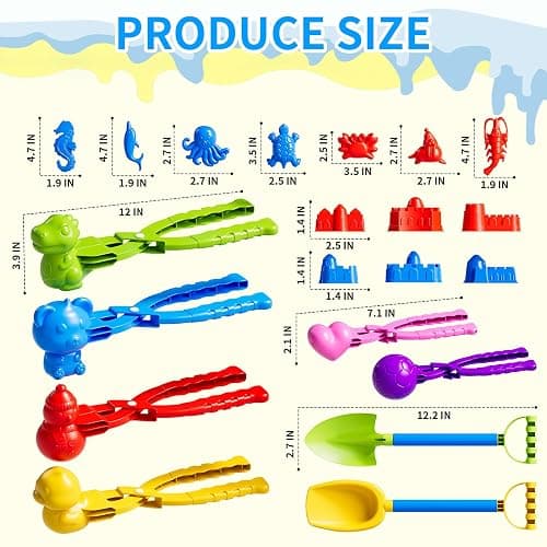 BLmukce 21PCS Snowball Maker Mold Set for Kids Ages 4-8 | Snow Toys for Outdoor Winter Snowball Fight, Fun Snow Games for Toddlers 3-5 & Kids 8-12, Christmas Birthday Toys Gifts for 3 4 5 Year Old Boy thumbnail 2