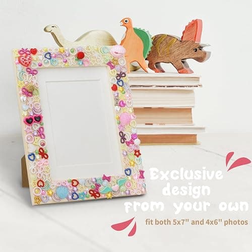 LEJITEKK DIY Picture Frame Craft Kit for Kids - Crafts for Girls 8-12, Tween Girls Gifts 10-12, Mosaic Kids Arts and Crafts Ages 6-8 thumbnail 2