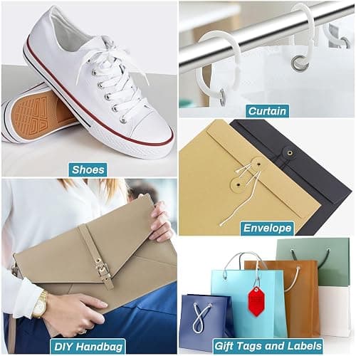 803Pcs Grommet Tool Kit 6mm 1/4 Inch(Inside Hole Size) Eyelet Kit with 400Pcs Eyelets Grommets, 400Pcs Washers and Grommet Eyelet Pliers for Leather/Belt/Shoes/Crafts thumbnail 6