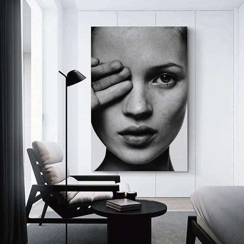 CLBCIHWFN Kate Moss Black And White Photography Posters Aesthetic Canvas Posters Room Bedroom Decorative Decor Wall Art Home Decor 16x24inch(40x60cm) Unframe-style thumbnail 3