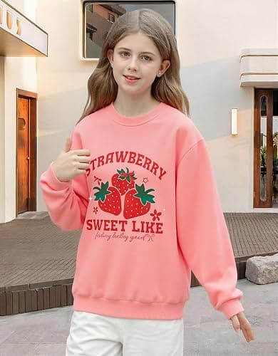 RAISEVERN Girl's Graphic Crew Neck Sweatshirt Long Sleeve Pullover Tops T Shirt thumbnail 4