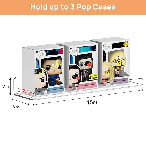 upsimples 10 Pack Acrylic Shelves Wall Organizer and Storage, 15" Display Shelf for Figure, Toy Cars, Perfume, Kids Bookshelf for Bedroom, Nursery, Craft Room, Clear thumbnail 3