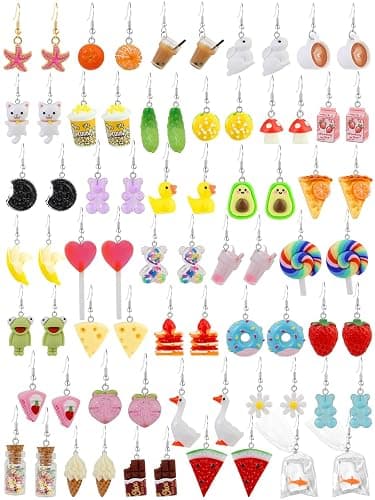36 Pairs Fun Cute Earrings Set Weird Cool Funky Aesthetic Drop Dangle Earrings for Teen Girls Women Jewelry Gift - Image 1