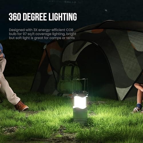 Lichamp LED Camping Lantern, 4 Pack Battery Powered Flashlight for Power Outages, Portable Collapsible Hanging Light Essential for Home, Outdoor, Emergency Lamp Survival Kit Gear for Hurricane, Gray thumbnail 3