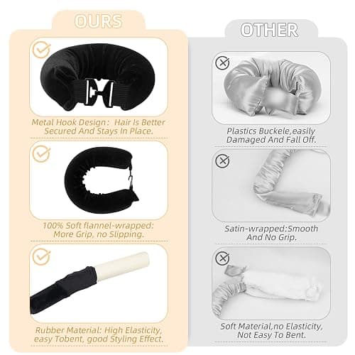 Overnight Heatless Hair Curler Blowout Rods Jumbo, Flexi Rods for Soft Heatless Curls, No Heat Overnight Sleeping Curls Styling Tools 3pcs Khaki thumbnail 3