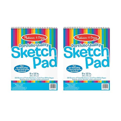 Melissa & Doug Drawing Paper, Sketch Pad, 2-Pack Bundle for Coloring, Writing or Painting (9 x 12 inches) - 50 Sheets Each, Kids Drawing Pad & Art Supplies for Kids Ages 3+ - FSC Certified - Image 1