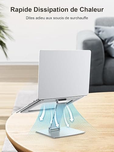 CIRYCASE Support Ordinateur Portable, Support PC Portable Bureau Réglable en Aluminium, Refroidissement Rapide, Laptop Stand Pliable Ergonomique Lapdesks Livre Compatible avec MacBook Air Pro (10-16") thumbnail 3