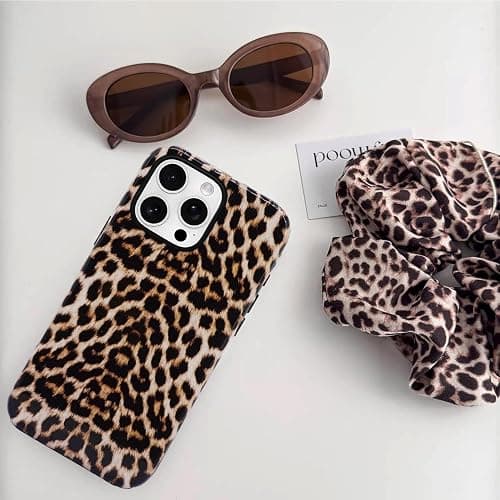 J.west Vintage Compatible with iPhone 16 Pro Max Case 6.9 inch with 2 Pack Tempered Glass Screen Protectors Cute Animal Leopard Hybrid Cover for Women Shockproof Protective Phone Cases thumbnail 5