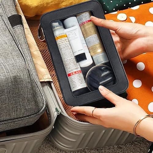 Clear Makeup Bag Small, TSA Approved Portable Toiletry Bag with Zipper Cosmetic Travel Bag Makeup Organizer Case Mini Makeup Pouch for Purse Car Organizer Bag for Women Men thumbnail 8