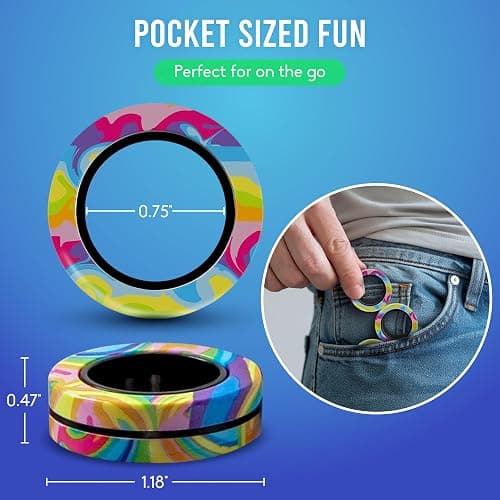 BUNMO Magnetic Rings Stocking Stuffers for Teens - Fidget Toys Adults - Stocking Stuffers for Boys - Magnetic Fidget Rings - Improved Stronger Magnets - Great Teen Gift - Multicolor thumbnail 2