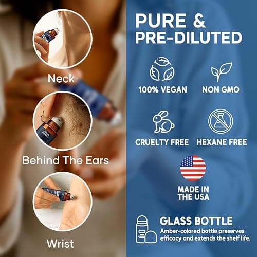 Stress Relief Essential Oil Roll-On 10 ml - Natural Stress Relief Blend with Lavender, Geranium & Frankincense Oils - Prediluted Roller for Calming Aromatherapy - Nexon Botanics thumbnail 5