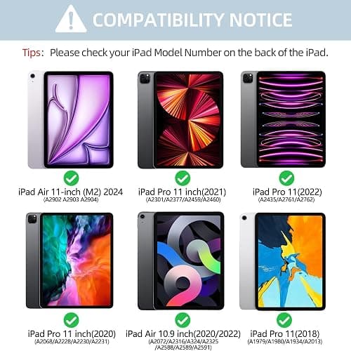 besky for iPad Air 11 Inch M4/M3/M2 (2026/2025/2024) & Air Series (6th/5th/4th Gen), for iPad Pro 11 (4th/3rd Gen)，with Wireless Detachable Backlit Keyboard for 10.9" iPad Air 5th/4th Gen - Blue thumbnail 2