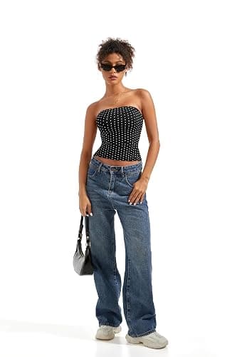 SUUKSESS Women Sexy Tube Top Summer Y2K Going Out Double Lined Basic Tank Top thumbnail 5