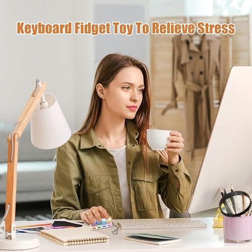 Keyboard Fidget Toy - Fidget Keyboard Keychain Keyboard Clicker Fidget Toy Stress Relief Keyboard Fidget Clicker thumbnail 2