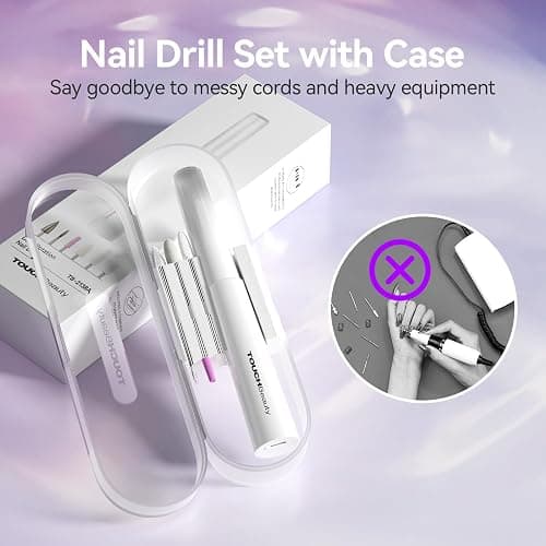 TOUCHBeauty Electric Nail Drill Kit – Professional Manicure & Pedicure Set for Acrylic/Gel Nails, 6 Drill Bits, Lightweight, Portable, Low Noise, with Travel Case (Right & Left Hand Use) thumbnail 3