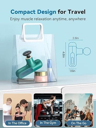 HEYCHY Super Mini Massage Gun, Percussion Deep Tissues Muscle Massager, Compact Sports Travel Massage Gun, Portable Handheld Massager for Office Gifts for Her, Home, Athletes thumbnail 5