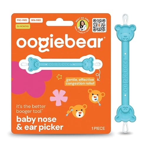 oogiebear Baby Nose & Ear Picker, Safe Booger Remover Tool, 1 Piece, Blue | Safe Dual-Ended Nose Cleaner & Ear Wax Remover for Newborns, Infants & Toddlers, BPA-Free, Patented, Baby Registy Essential - Image 1
