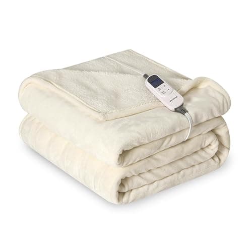 ⭐️Cozorbt Heat Blanket 62”x84” Twin Size,Soft Flannel & Sherpa Reversible Electric Blanket with 10 Heat Settings,12 Timer Setting and 8 Hours Auto-Shut Off,ETL Certified Machine Washable,Ivory - Image 1