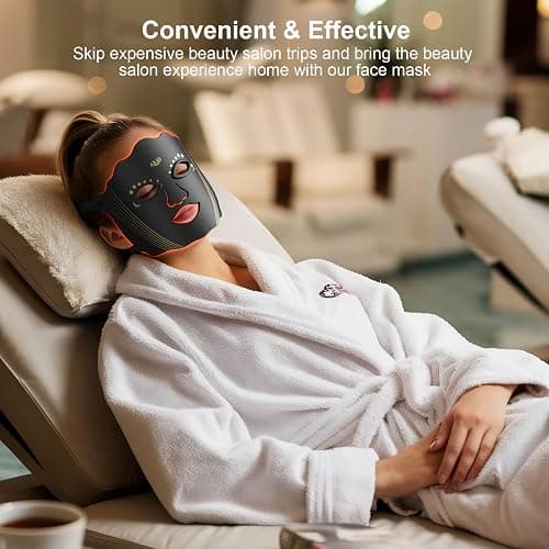 Red Light Therapy for Face, Led Face Mask Light Therapy with Rechargeable Remote, LED Face Mask Light Therapy at Home, Comfortable Red Light Therapy Mask thumbnail 7