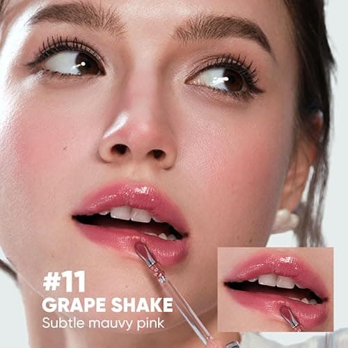 JUDYDOLL Ice Watery Lip Gloss, Waterproof Long-lasting Moisturizing Liquid Lipstick, Mirror Lip Glazes, Stocking Stuffers (#11 Grape Shake, 2.4 grams) thumbnail 3