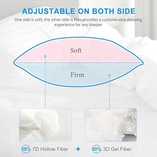 EIUE Hotel Collection Bed Pillows for Sleeping 2 Pack Queen Size，Pillows for Side and Back Sleepers,Super Soft Down Alternative Microfiber Filled Pillows,20 x 30 Inches thumbnail 3