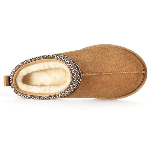 Litfun Women's Fuzzy House Slippers Genuine Suede Fluffy Winter Slipper Cozy Furry Warm Shoes Indoor/Outdoor thumbnail 6